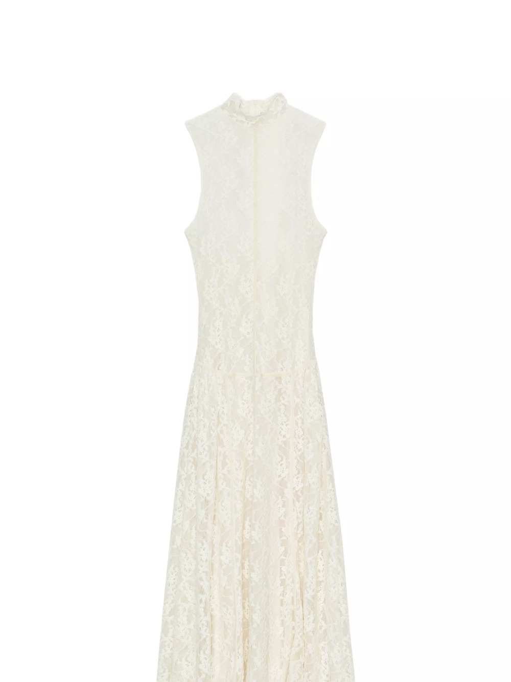ZARA Sleeveless Lace Maxi Dress in Ivory - Women's